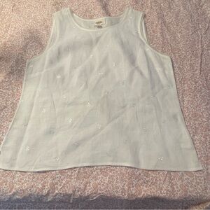 Talbots Ivory Embroidered Tank Top